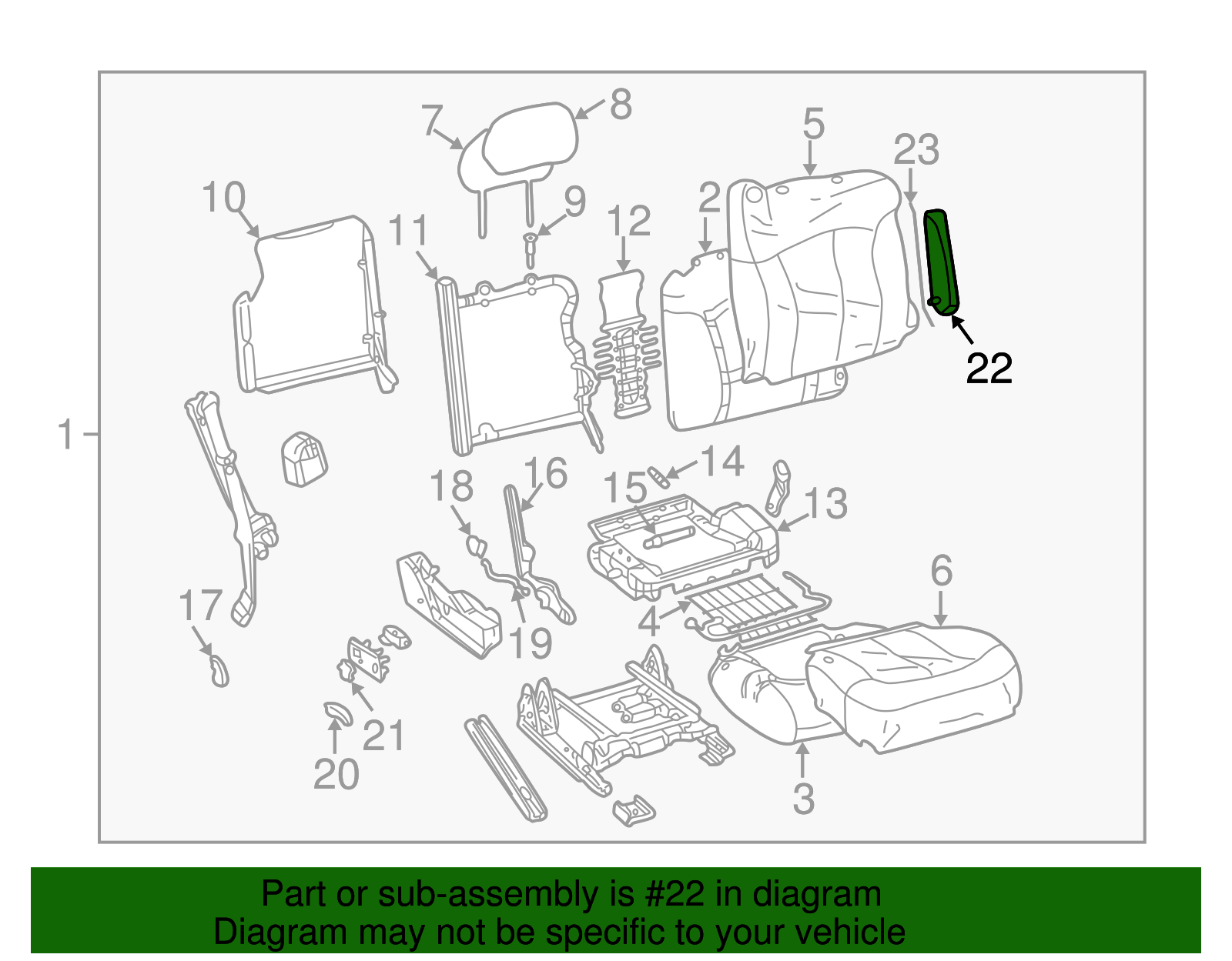 Seat Armrest - GM (88936473)