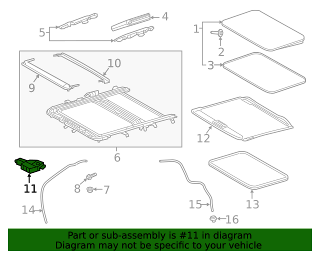 20192023 Toyota Sunroof Motor 632600R120 Toyota Parts Center