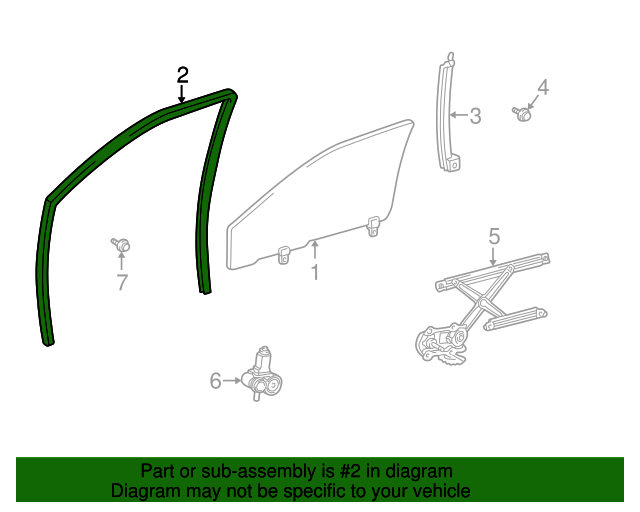 6814121041 Run Front Door Glass 20052010 Scion tC OEM Genuine