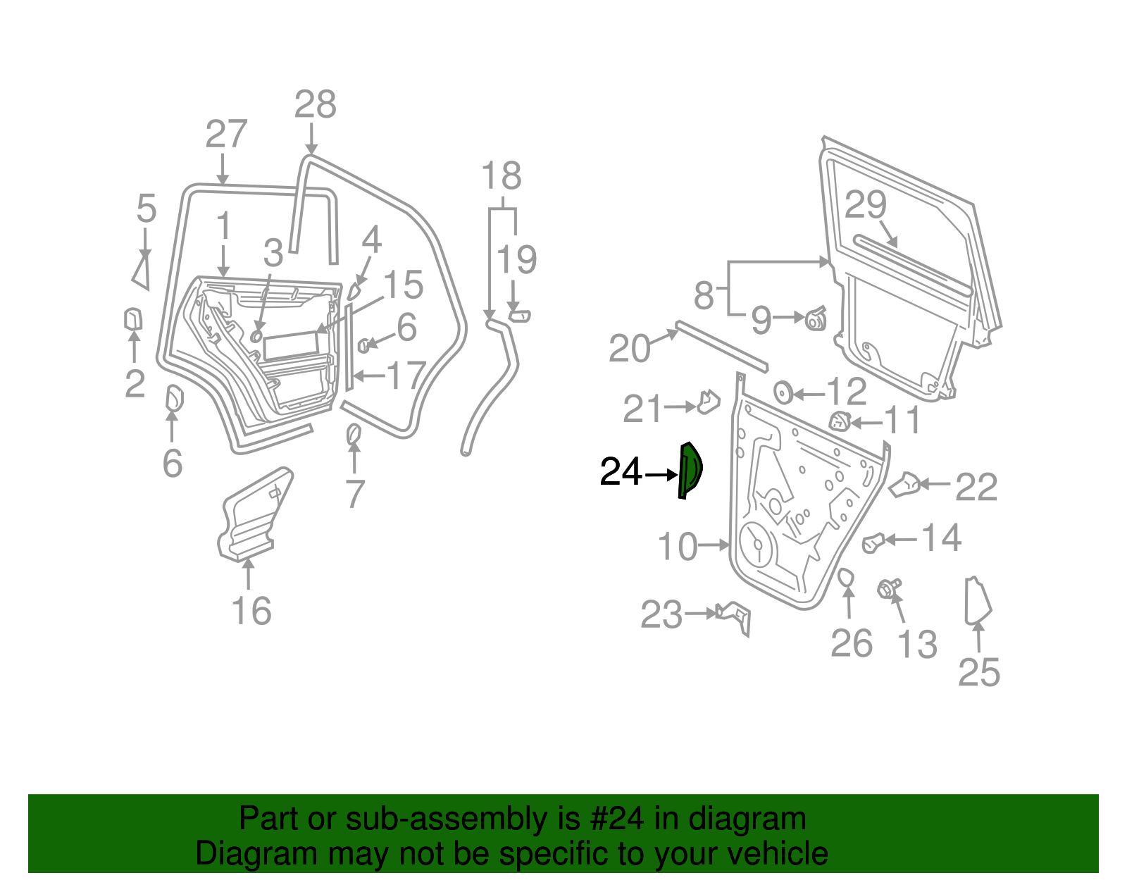 Door Shell Front Cover - Volkswagen (7L0-839-349-B-9B9)