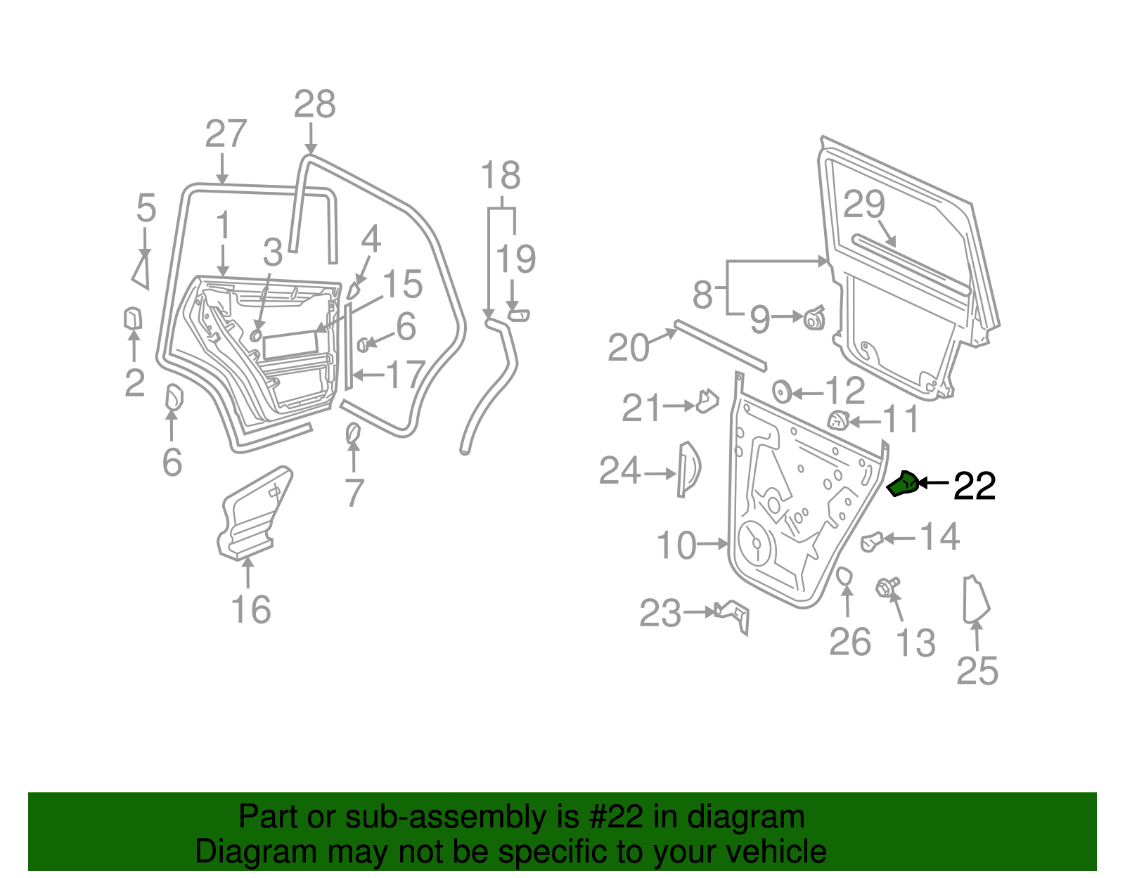 Door Panel Carrier Bracket - Volkswagen (7L0-839-901-C)