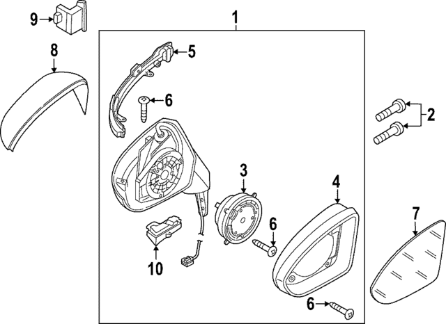 2023-2024 Volkswagen GTI Mirror Assembly 5H1-857-507-AG-9B9 | OEM  