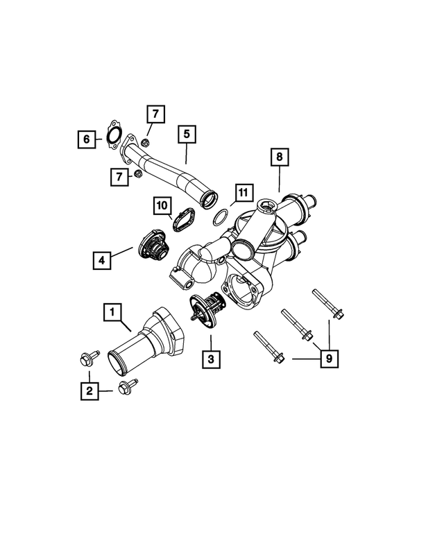 20122013 Mopar Thermostat, Primary 55111016AD Mopar eStore