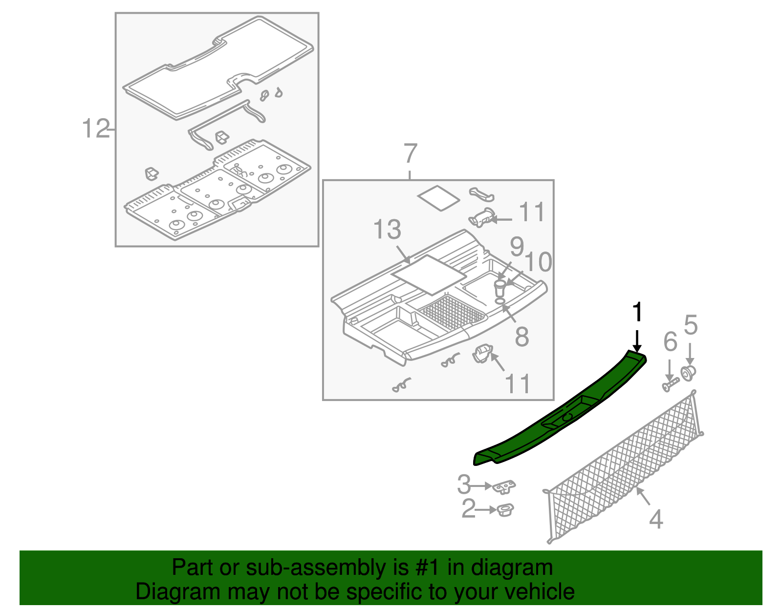 Plate Assembly, R/Floor Rear Tr          <Use 1C1N 0140A> - GM (88986785)