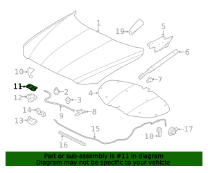 thumbnail image 2 of OEM Subaru Hood Latch Striker Plate 57311FL010 – 2017-2023 Impreza 2.0L, Front 2 of 5