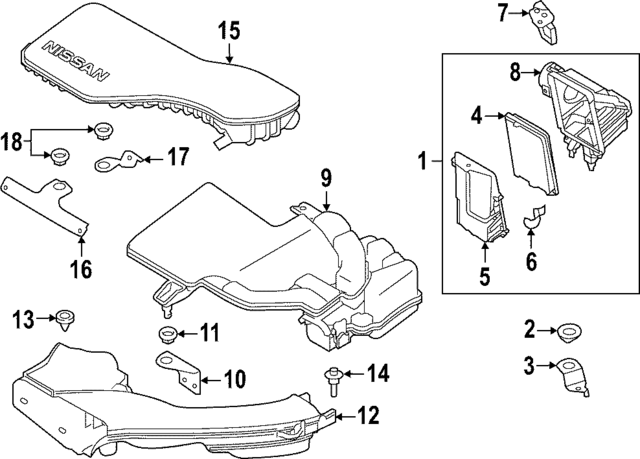 Air Inlet Duct 2017-2022 Nissan Rogue Sport (16554-6MA2B) Image