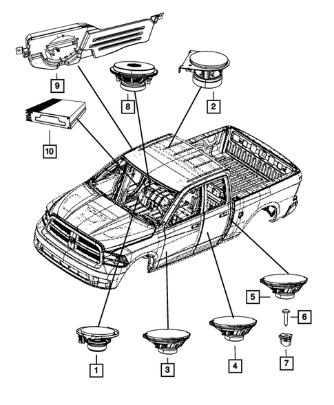 Radio, Antenna, Speakers, DVD, and 