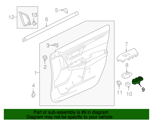 20172022 Honda CRV Window Switch 35750TLAY01 OEM Parts Online
