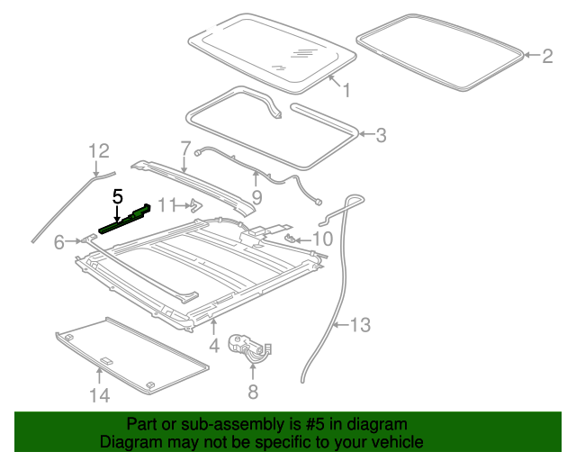 20002017 Ford Sunroof Guide Rail 4C3Z78500A64AA Blue Springs Ford