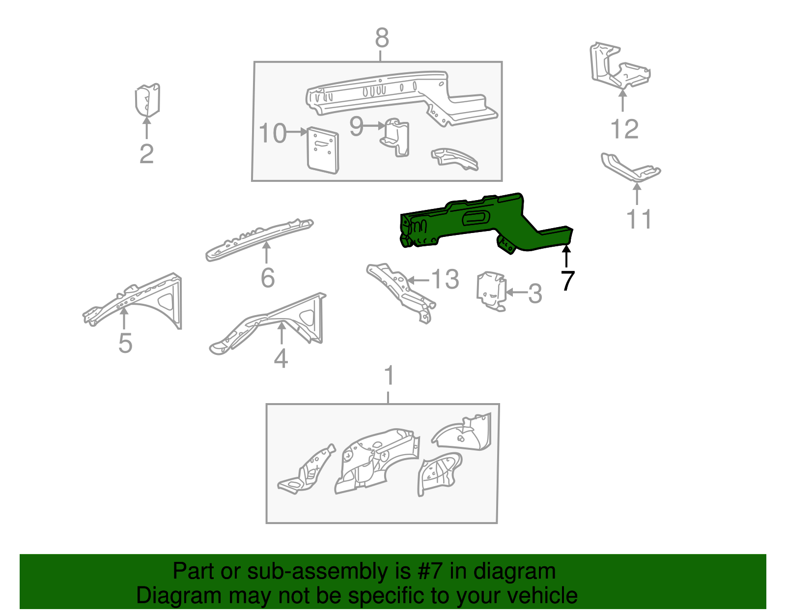 Side Rail - Ford (XW4Z-5410632-AA)