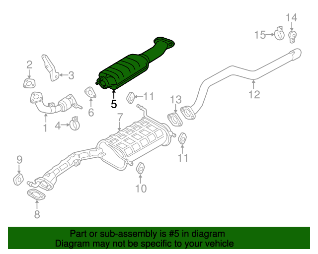 0K07A20600 Catalytic Converter 20012002 Kia Sportage Kia.Parts Store
