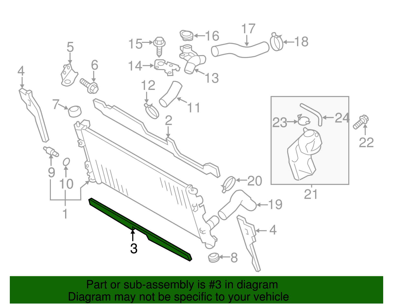 Radiator Assembly Lower Seal - Scion (SU003-01194)