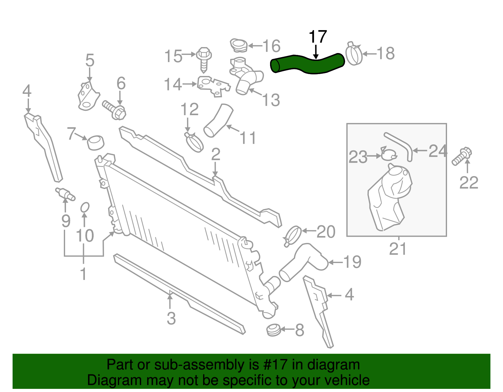 Radiator Coolant Hose - Scion (SU003-01188)