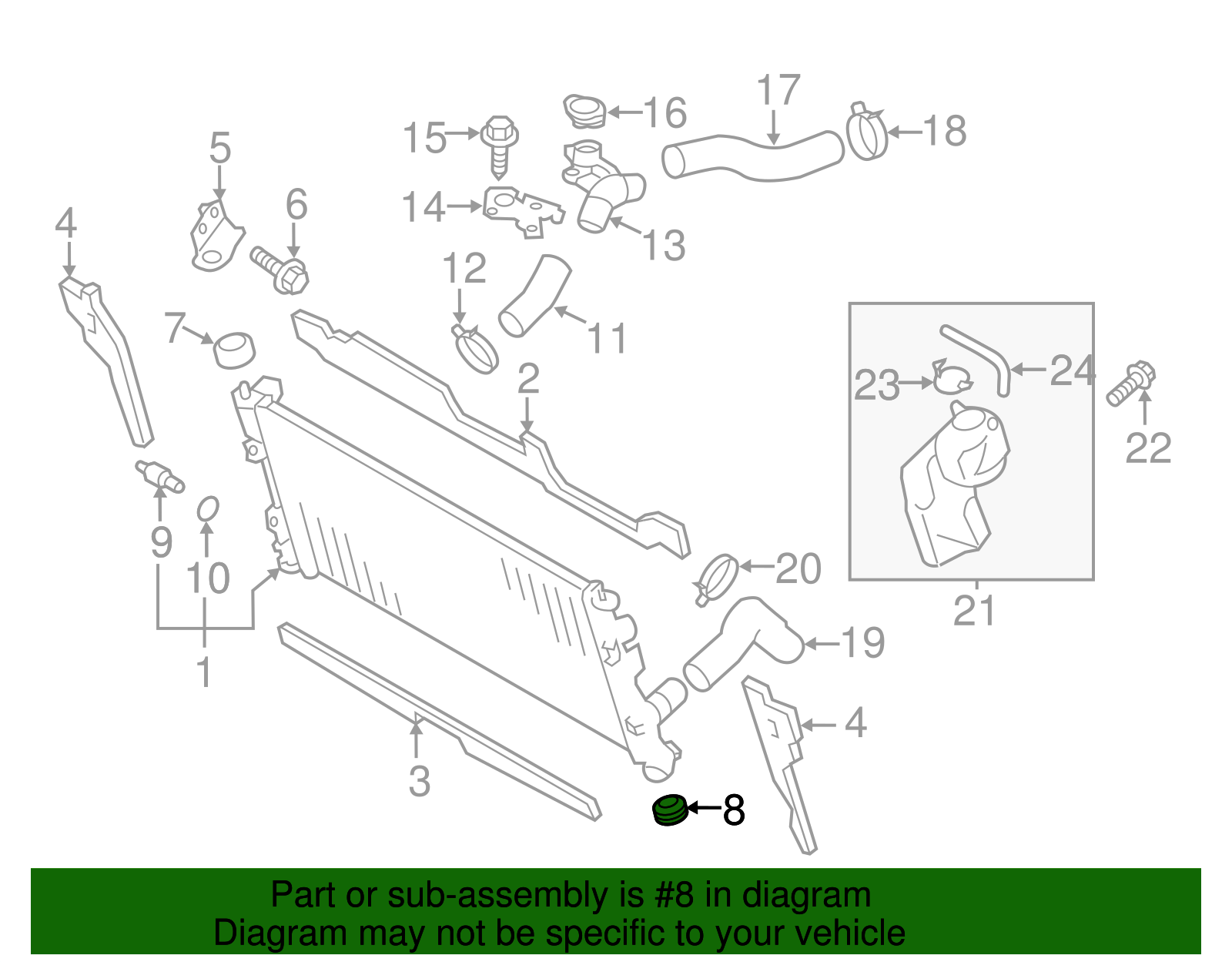 Radiator Assembly Mount Cushion - Scion (SU003-01183)