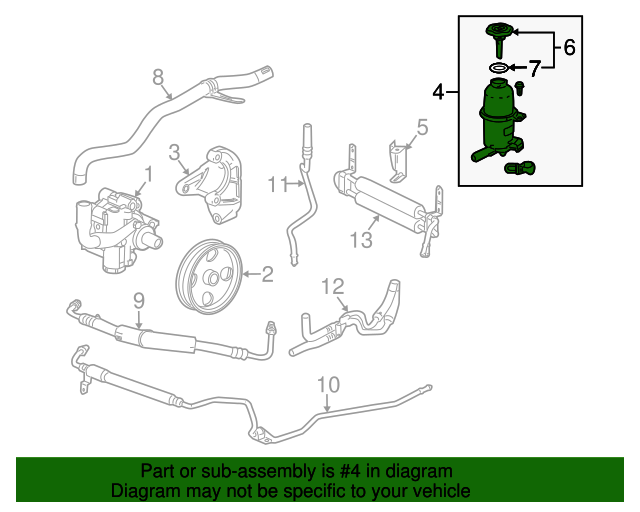 20102011 Cadillac SRX Power Steering Fluid Reservoir 20900120 OEM