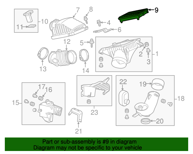Genuine OEM Acura Element Assembly, Air Cleaner Part 17220RYEA10