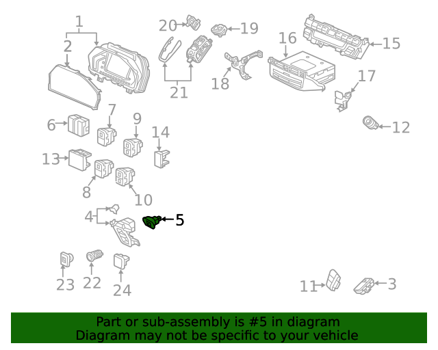 35356THRA01 Switch Assembly, Brake Hold 20182021 Honda Odyssey
