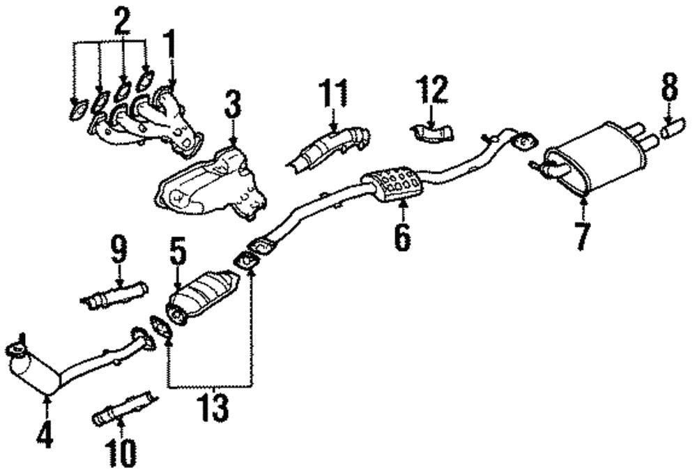 19951996 Nissan 240SX Exhaust Manifold 1400470F00 Nissan Automotive