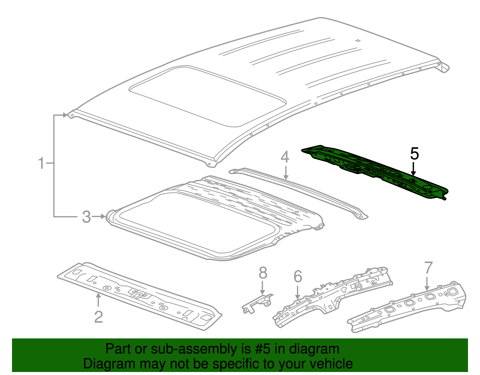 Roof Rear Header Panel - GM (95138303)