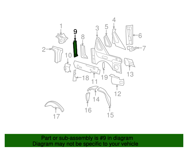 2007-2013 GM Back Panel - Driver's Side (LH) 15095946 | TascaParts.com