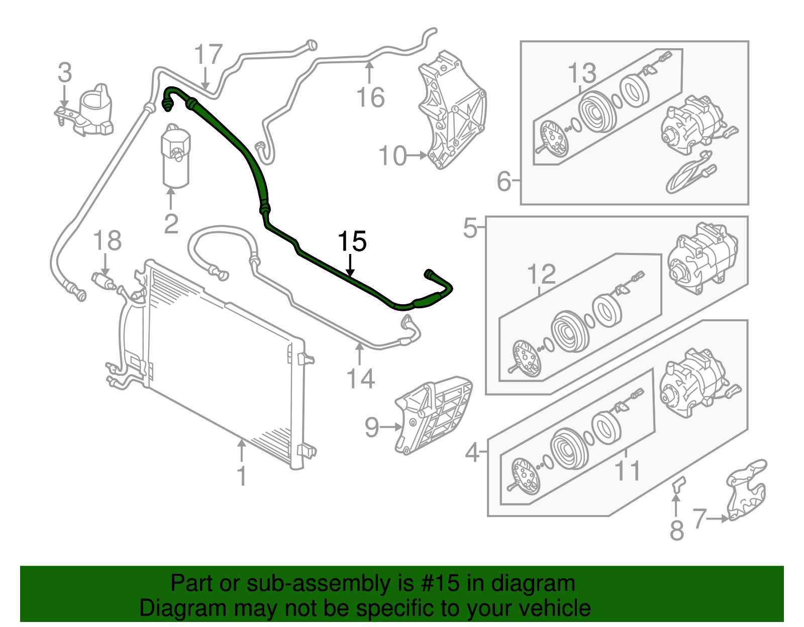 A/C Refrigerant Discharge Hose - Volkswagen (8D0-260-701-H)
