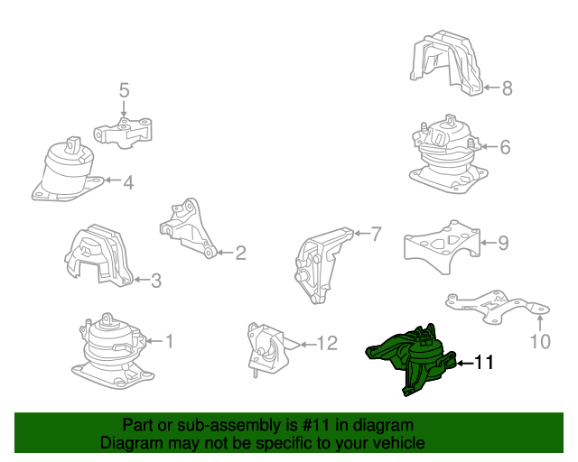 20162020 Acura TLX Rubber Assembly, Transmission Mounting (Upper