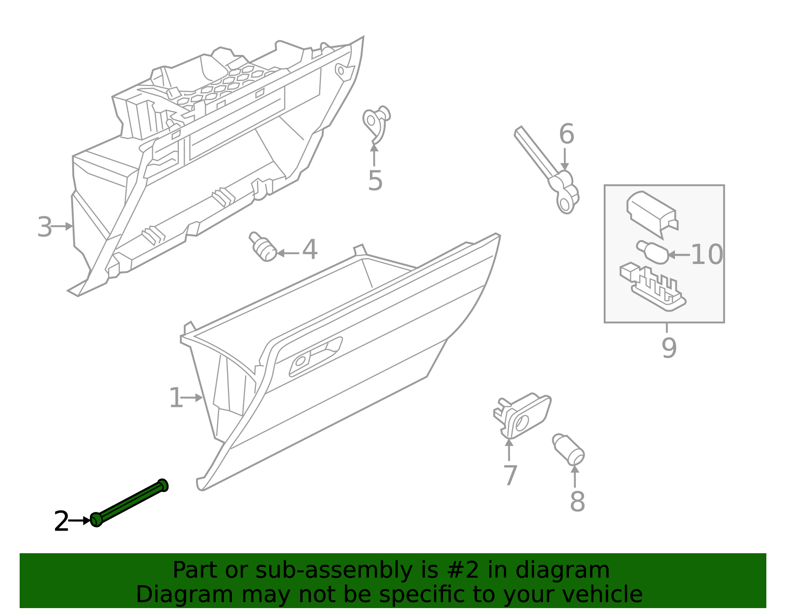 2012-2024 Volkswagen Glove Box Door Pin WHT-005-732 | OEM VW Parts Haus