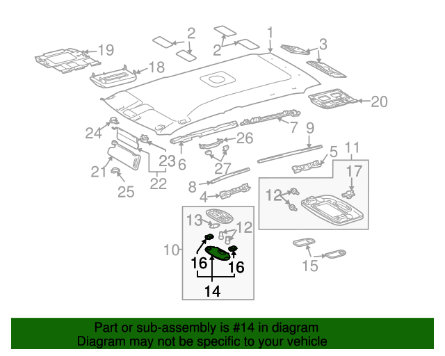 Toyota 81241-0C030-B1 Room Lamp Lens