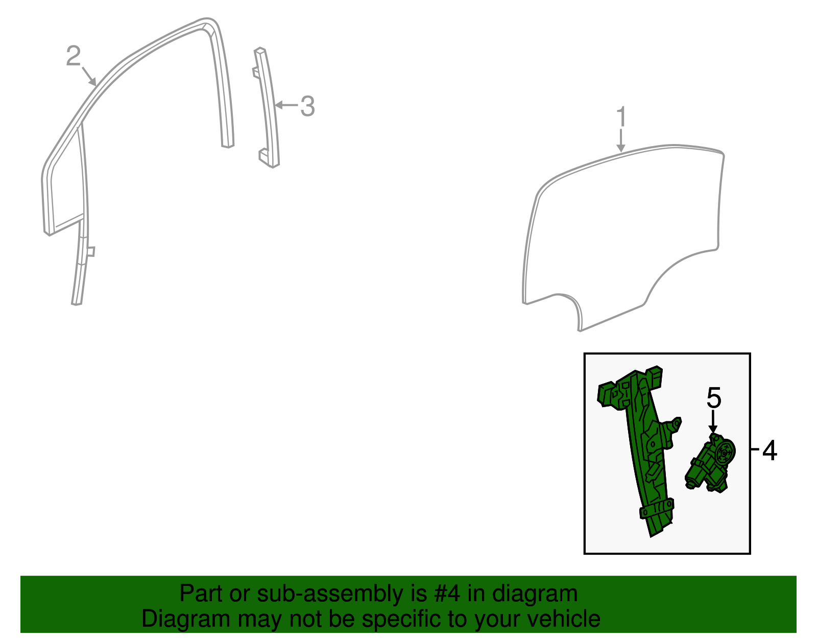 Front Driver Side Window Regulator with Motor - GM (95389087)
