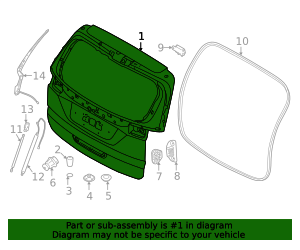 72800 R5300 72800-R0030 - Lift Gate 2022-2024 Kia Carnival | Kia Cheap Parts