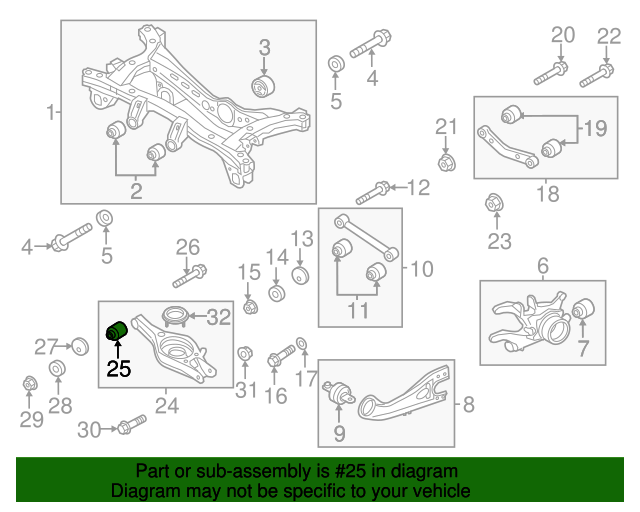 55216-2S200 - Lower Control Arm Bushing 2011-2016 Kia Sportage | Kia ...