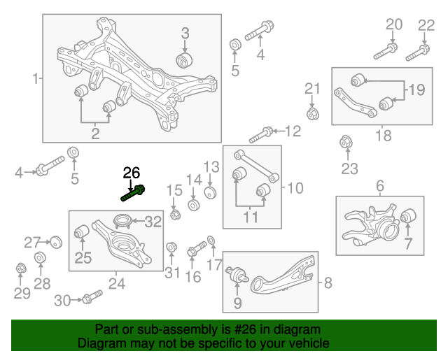 2007-2016 Kia OEM NEW 2007-2016 Kia Cam-Bolt Assembly Lower Control Arm ...