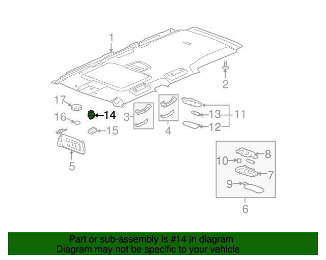 15144894 OEM GM Sunroof Switch GM Parts Center