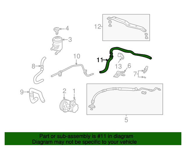 53732SCVA01 Hose Power Steering Return 20032011 Honda Element