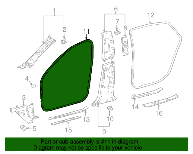 20182021 Lexus Door WeatherStrip 6231250050 OEM Parts Online