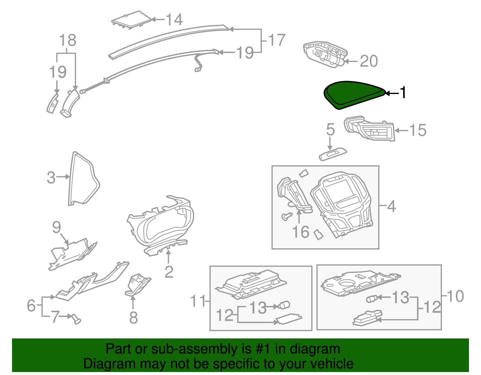 Jet Black Instrument Cluster Trim Panel - Buick (90766494)