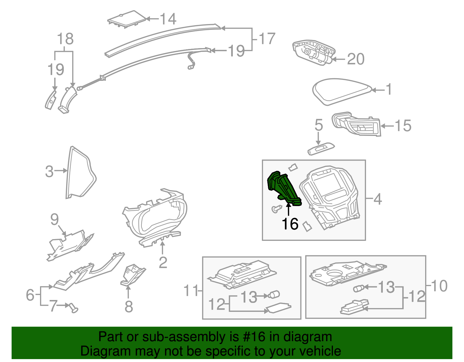 Cocoa Driver Side Center Instrument Panel Air Outlet - Buick (90905076)