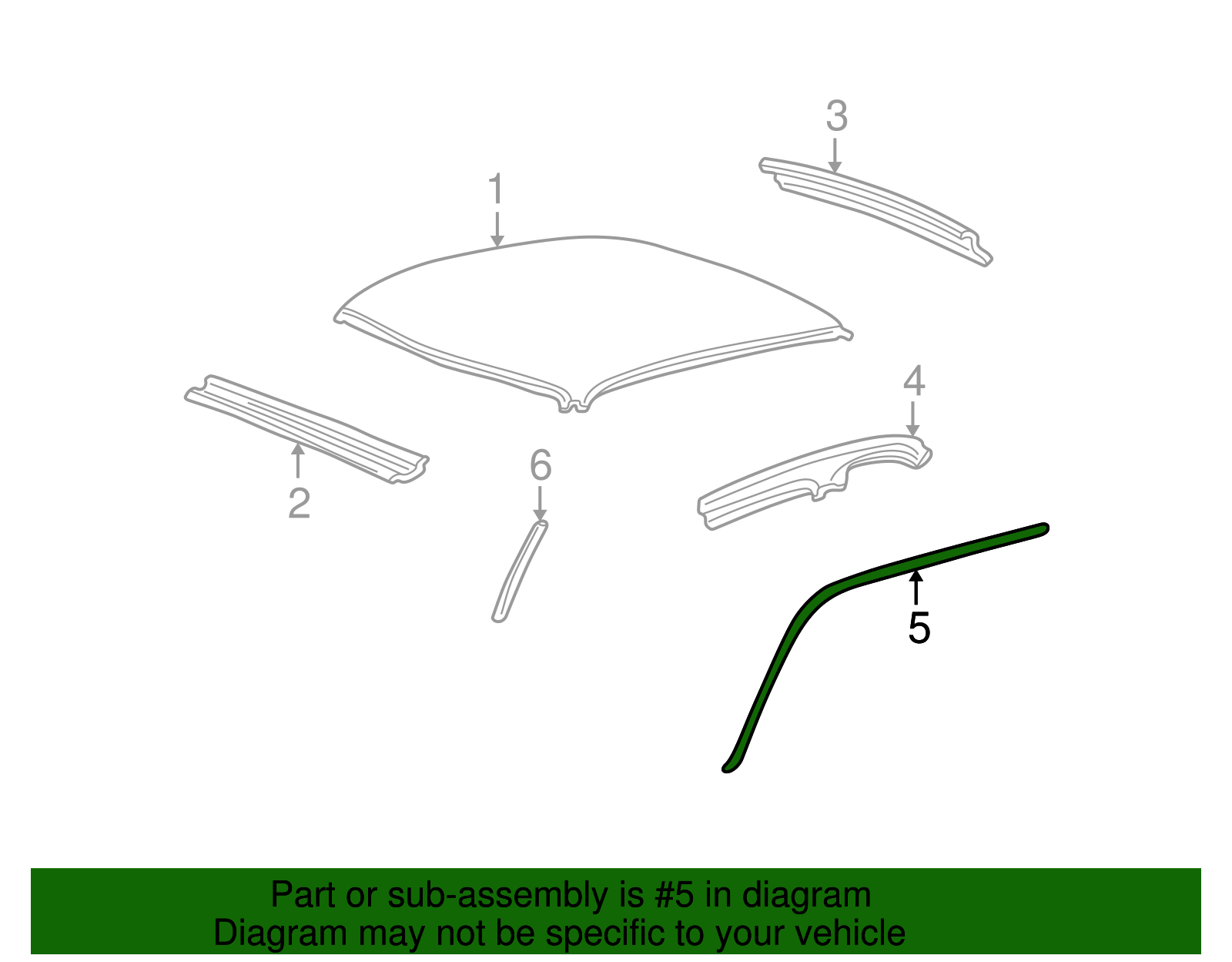 Roof Panel Weatherstrip - Ford (YL3Z-1651223-AA)