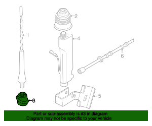 65218389698 - 1996-1999 BMW Z3 Antenna Mast Base (65-21-8-389-698 ...