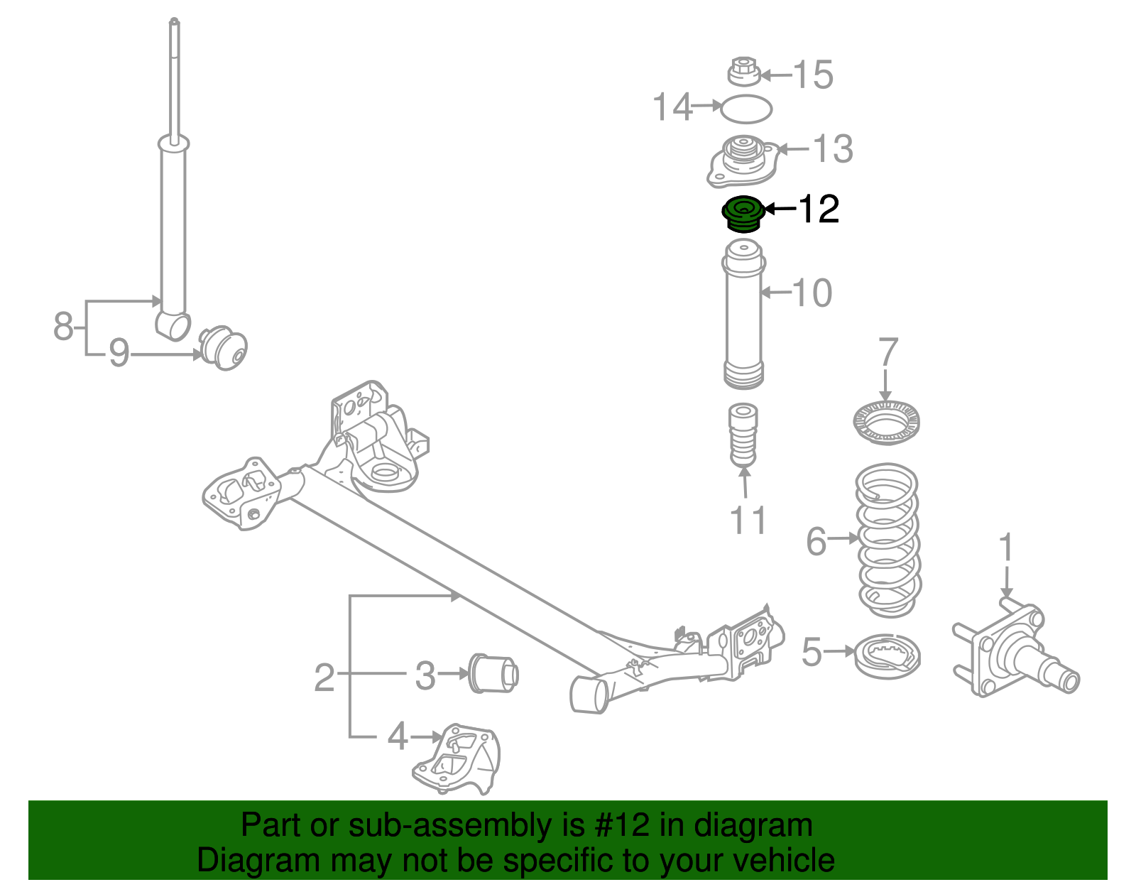 Rear Suspension Strut Bumper - GM (96456715)