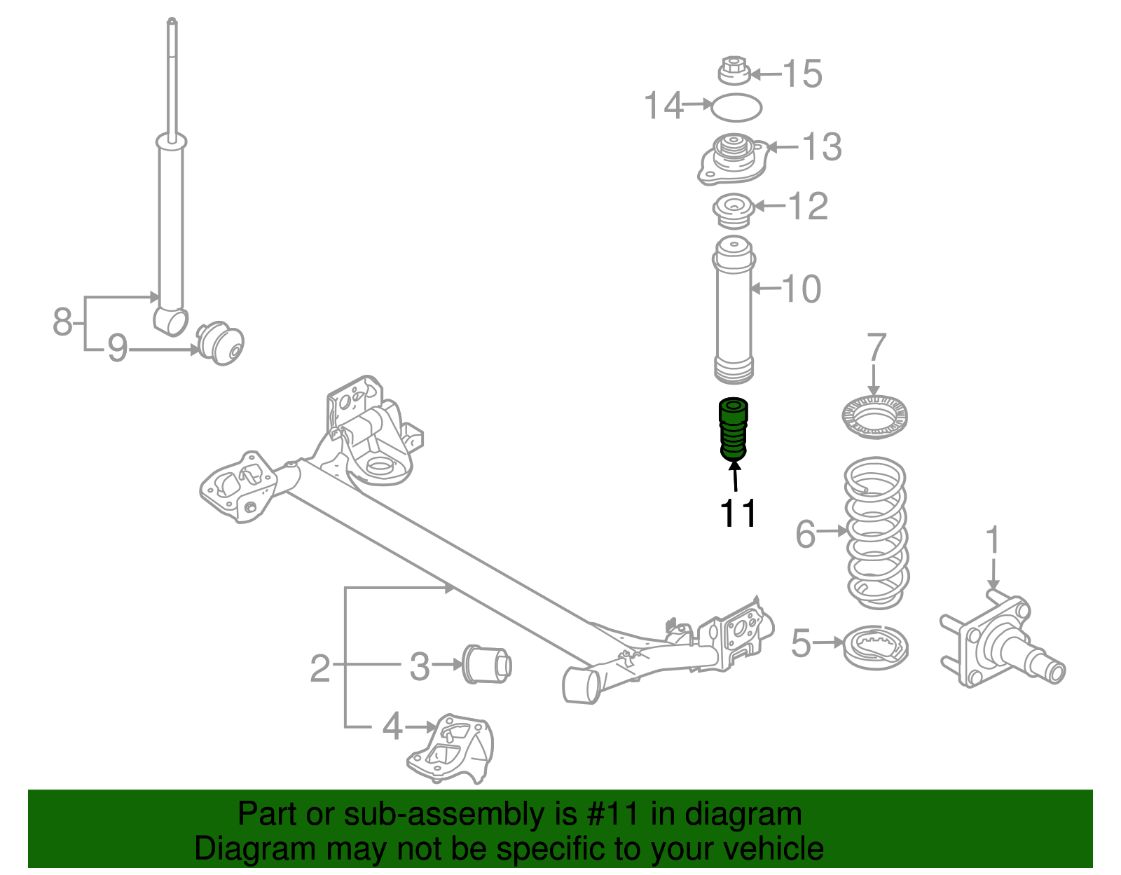 Rear Shock Absorber Bumper - GM (96494604)