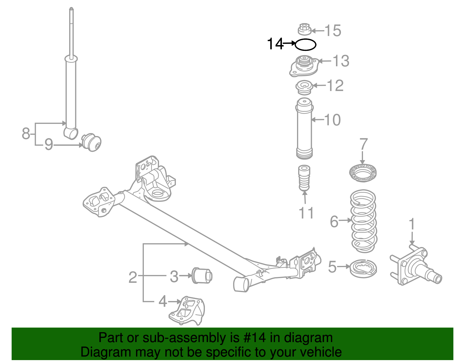 Rear Suspension Strut Washer - GM (96535166)
