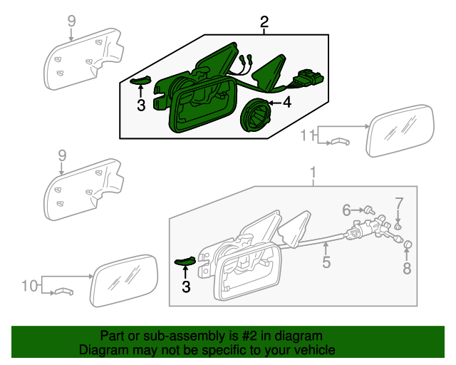 Mirror Assembly 1EM-857-508-B-01C