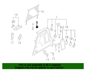 2009-2018 Volkswagen Side Trim Fastener WHT-003-482 | OEM Parts Online