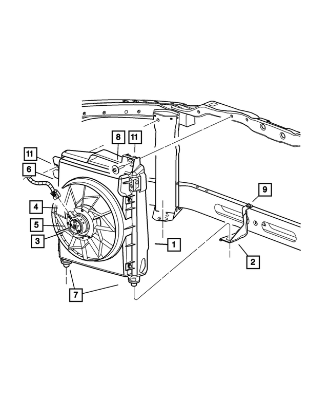 2002-2005 Dodge Condenser Fan 5127667AA 