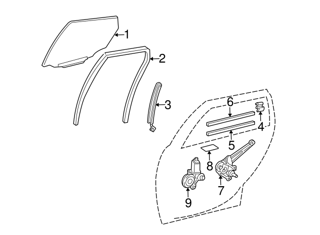 67216-52040 - Stopper Front Door Gla - 2004-2006 Scion xA | Sparks 