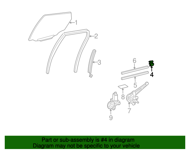67216-52040 - Stopper Front Door Gla - 2004-2006 Scion xA | Sparks 