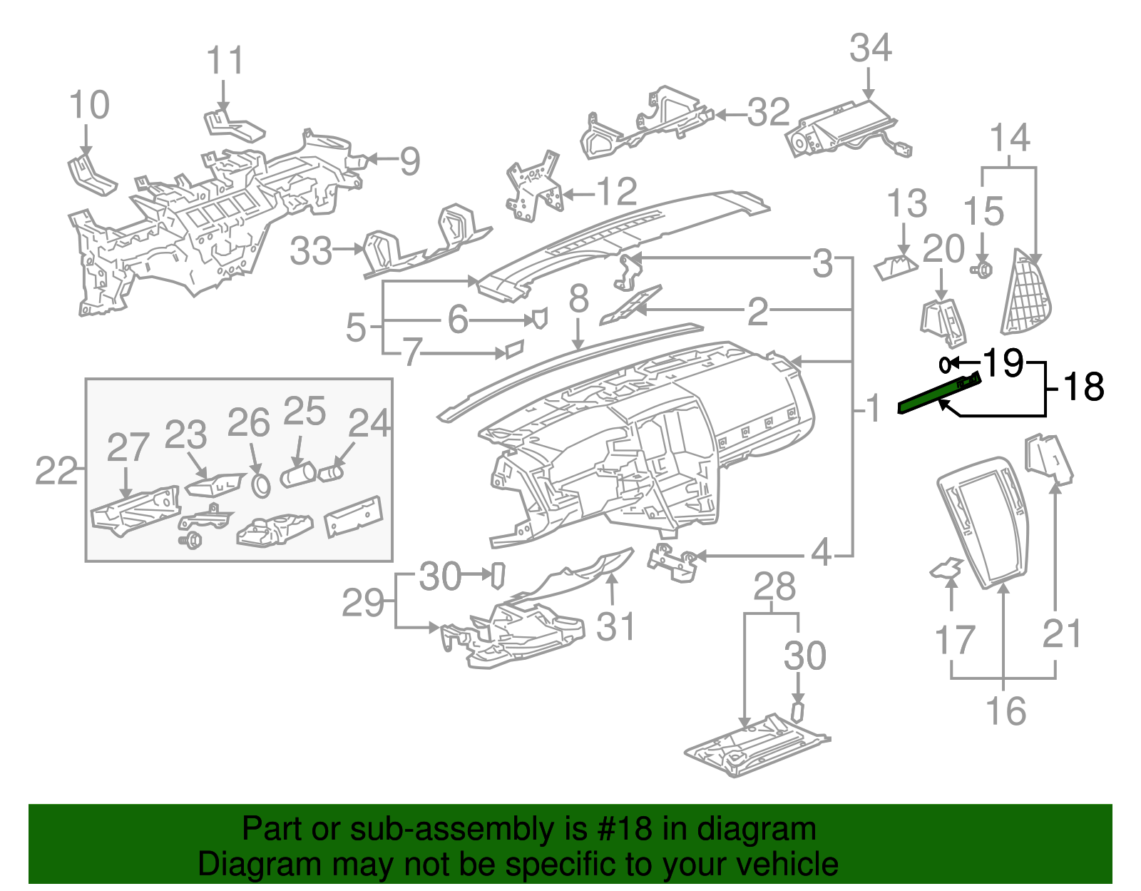 Instrument Panel STS Emblem - Cadillac (89045020)