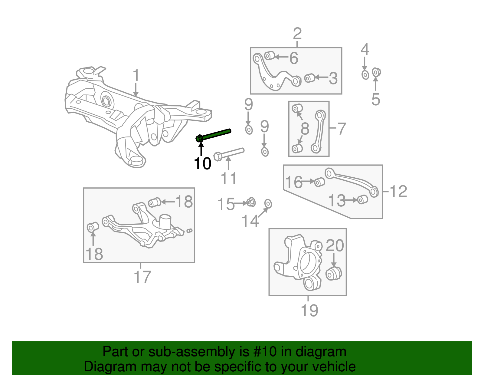 M14x2x215 Rear Upper Suspension Control Arm Bolt - GM (11562019)