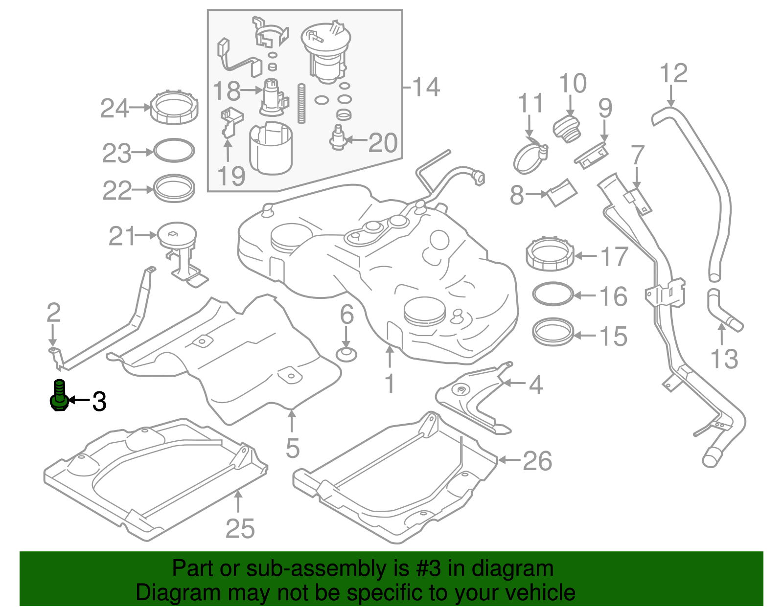 Tank Strap Front Bolt - Scion (SU003-04131)